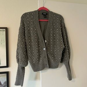 Express embellished grey sweater
